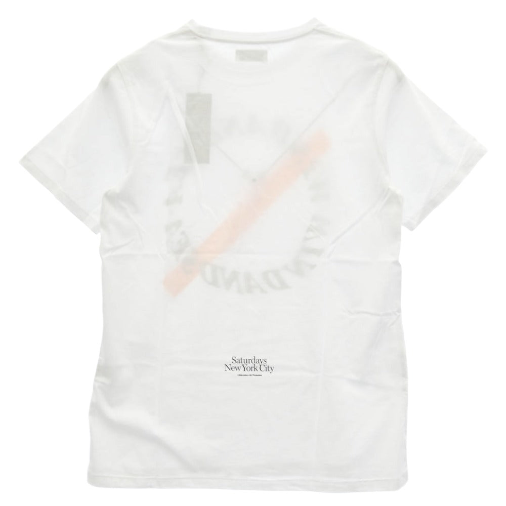 WIND AND SEA ウィンダンシー WDS-SAT-2S-01 × SATURDAYS SURF サタデーズサーフ フロントプリント Tシャツ 半袖カットソー ホワイト系 M【新古品】【未使用】【中古】