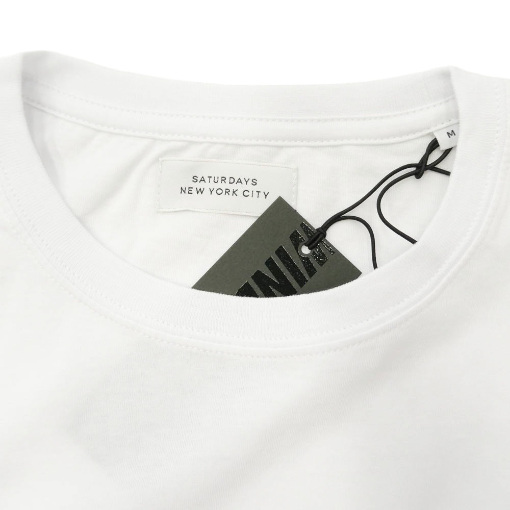WIND AND SEA ウィンダンシー WDS-SAT-2S-01 × SATURDAYS SURF サタデーズサーフ フロントプリント Tシャツ 半袖カットソー ホワイト系 M【新古品】【未使用】【中古】