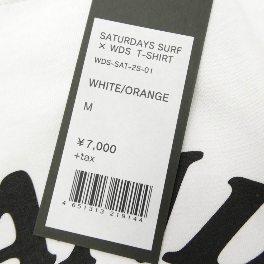 WIND AND SEA ウィンダンシー WDS-SAT-2S-01 × SATURDAYS SURF サタデーズサーフ フロントプリント Tシャツ 半袖カットソー ホワイト系 M【新古品】【未使用】【中古】