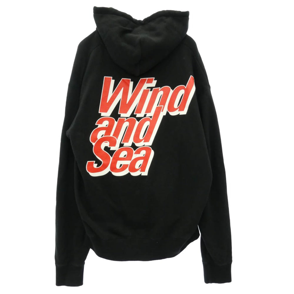 WIND AND SEA ウィンダンシー WDS-CS-106 PULLOVER SWEAT K プルオーバー スウェット ロゴ バックプリント パーカー フーディー ブラック系 L【中古】