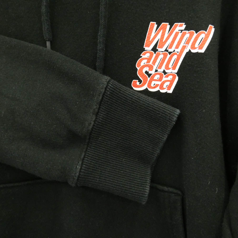WIND AND SEA ウィンダンシー WDS-CS-106 PULLOVER SWEAT K プルオーバー スウェット ロゴ バックプリント パーカー フーディー ブラック系 L【中古】