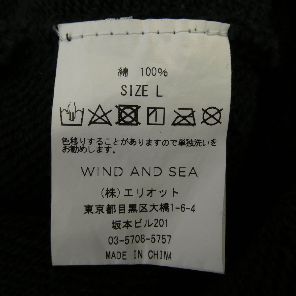 WIND AND SEA ウィンダンシー WDS-CS-106 PULLOVER SWEAT K プルオーバー スウェット ロゴ バックプリント パーカー フーディー ブラック系 L【中古】