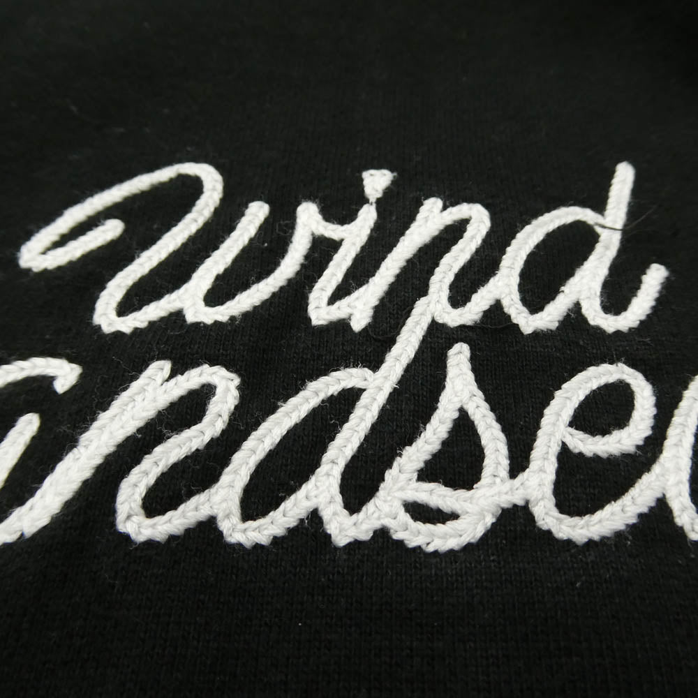 WIND AND SEA ウィンダンシー WDS-CS-107 フロント チェーンステッチ 刺繍 ロゴ プルオーバー パーカー フーディー ブラック系 M【中古】