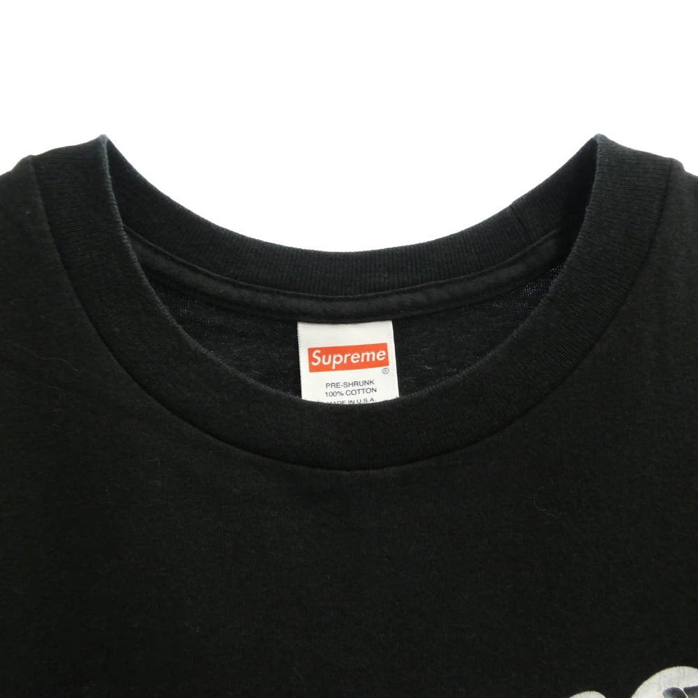Supreme シュプリーム Chrome Logo Tee クローム ロゴ プリント コットン クルーネック Tシャツ ブラック系 S【中古】