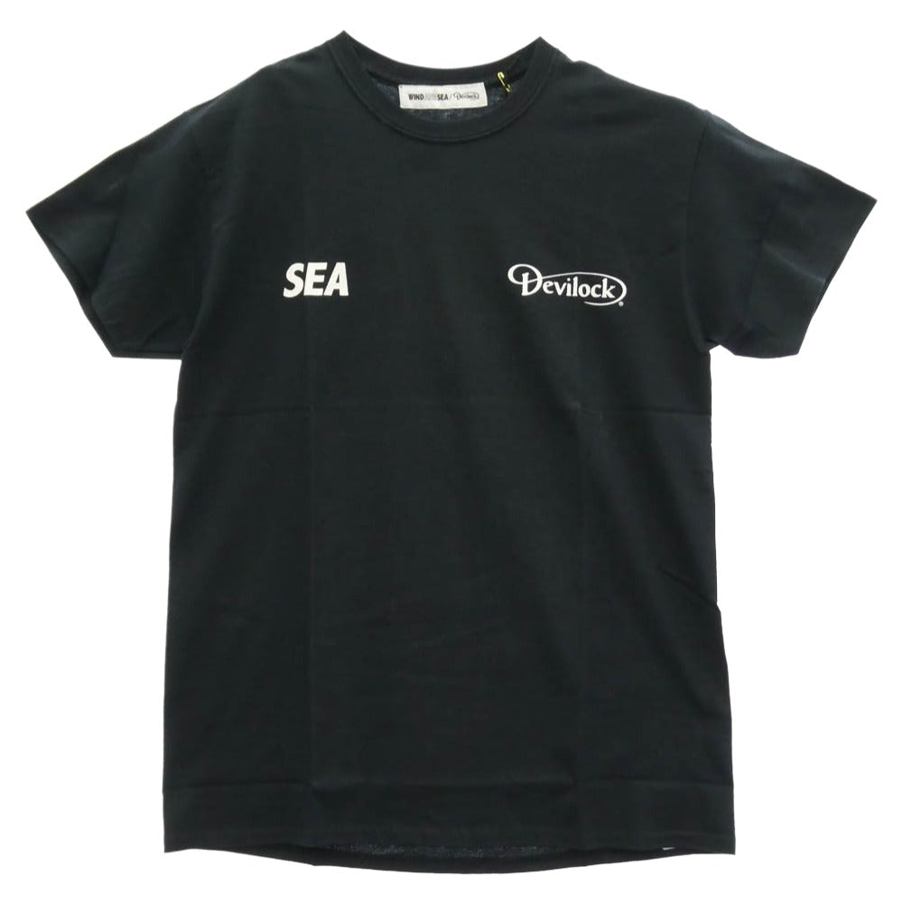 WIND AND SEA ウィンダンシー 20SS DVLK-WDS-06 × Devilock デビロック バッククロス プリント Tシャツ 半袖カットソー ブラック系 M【美品】【中古】