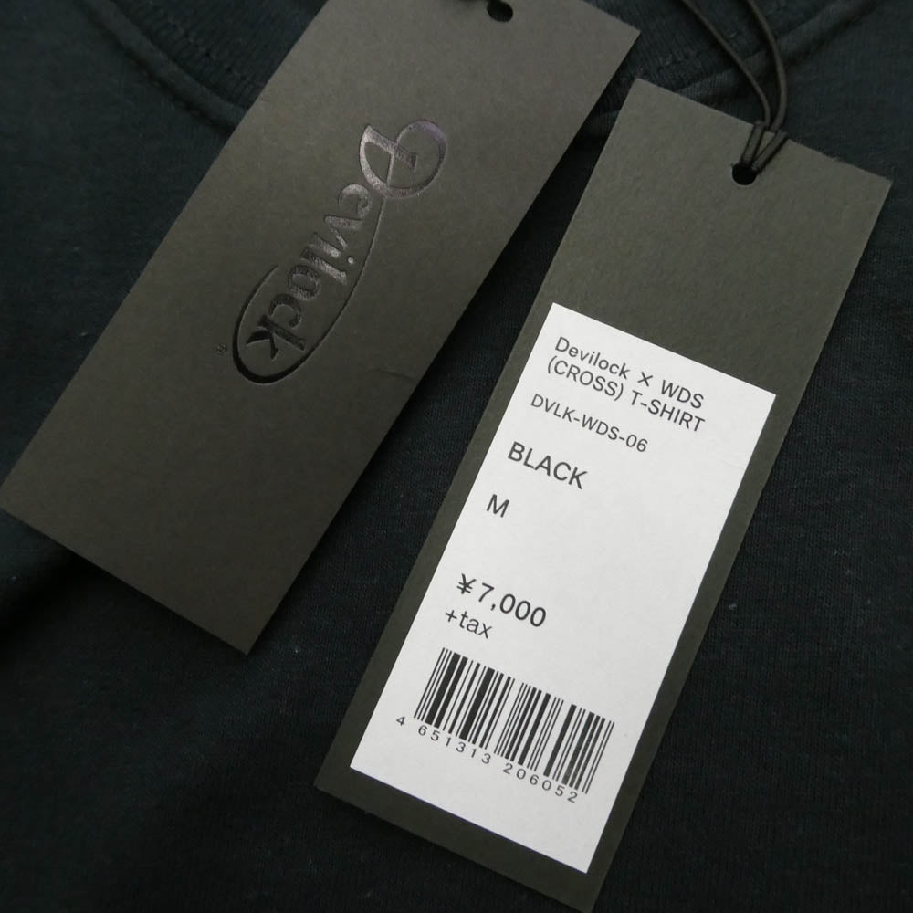WIND AND SEA ウィンダンシー 20SS DVLK-WDS-06 × Devilock デビロック バッククロス プリント Tシャツ 半袖カットソー ブラック系 M【美品】【中古】