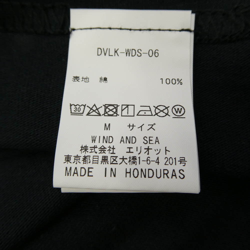 WIND AND SEA ウィンダンシー 20SS DVLK-WDS-06 × Devilock デビロック バッククロス プリント Tシャツ 半袖カットソー ブラック系 M【美品】【中古】