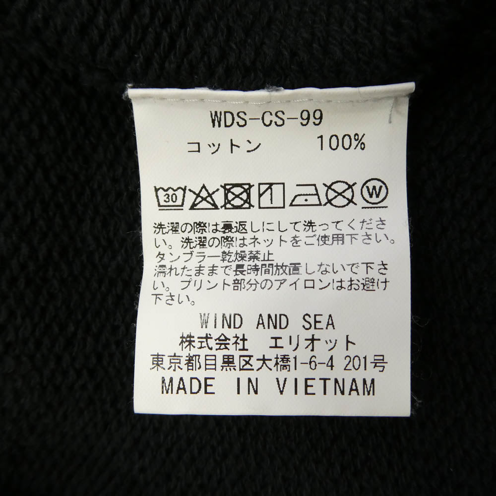 WIND AND SEA ウィンダンシー 19SS WDS-CS-99 MADNESS PULLOVER PARKA マッドネス プルオーバー ロゴ プリント パーカー フーディー ブラック系 L【中古】