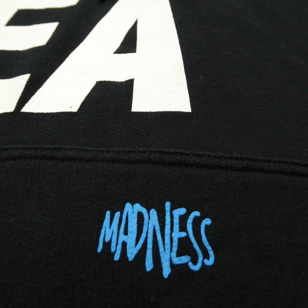 WIND AND SEA ウィンダンシー 19SS WDS-CS-99 MADNESS PULLOVER PARKA マッドネス プルオーバー ロゴ プリント パーカー フーディー ブラック系 L【中古】