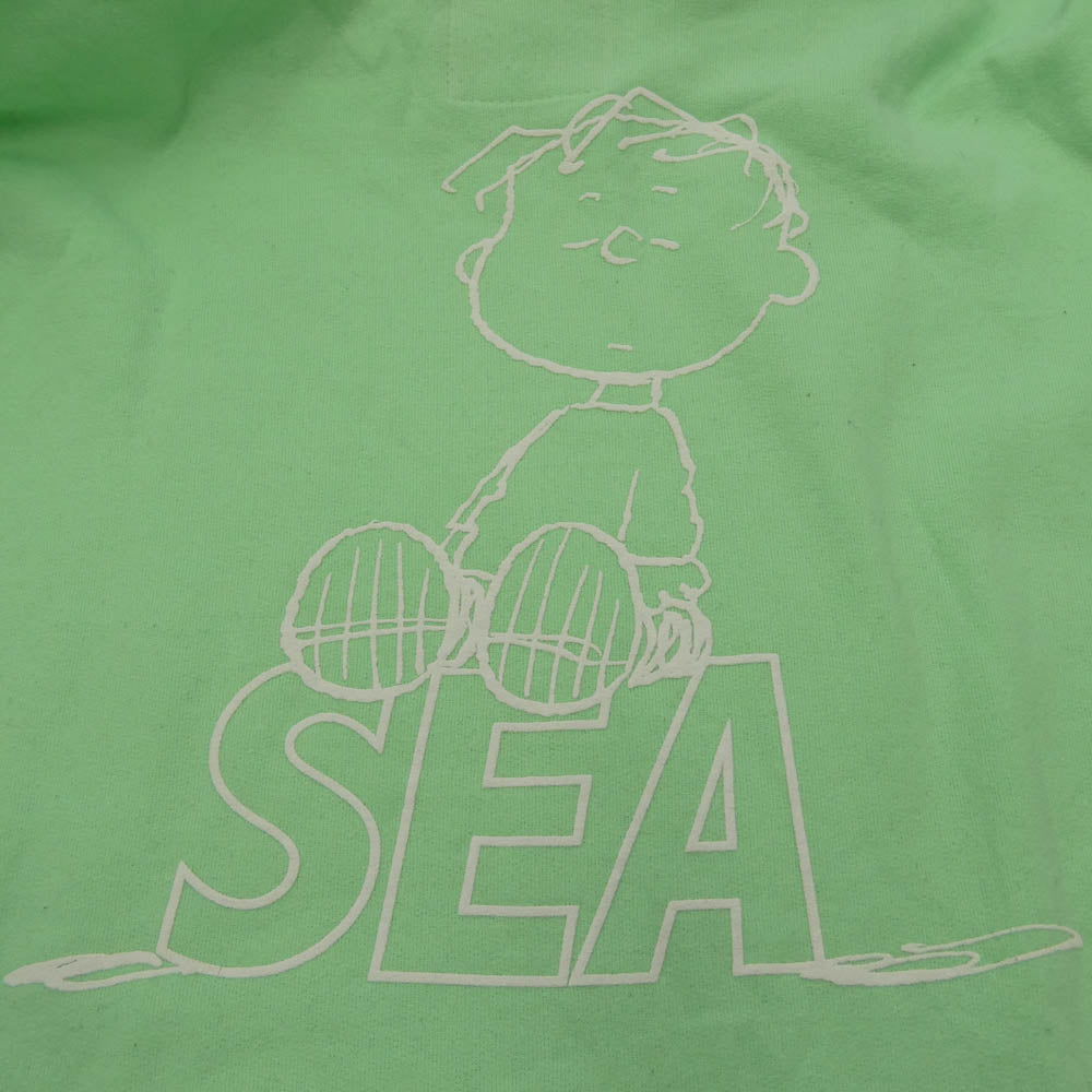 WIND AND SEA ウィンダンシー WDS-PEANUTS-06 PEANUTS プルオーバー パーカー 銀座三越限定 ライナス プリント フーディー ライトグリーン系 L【中古】