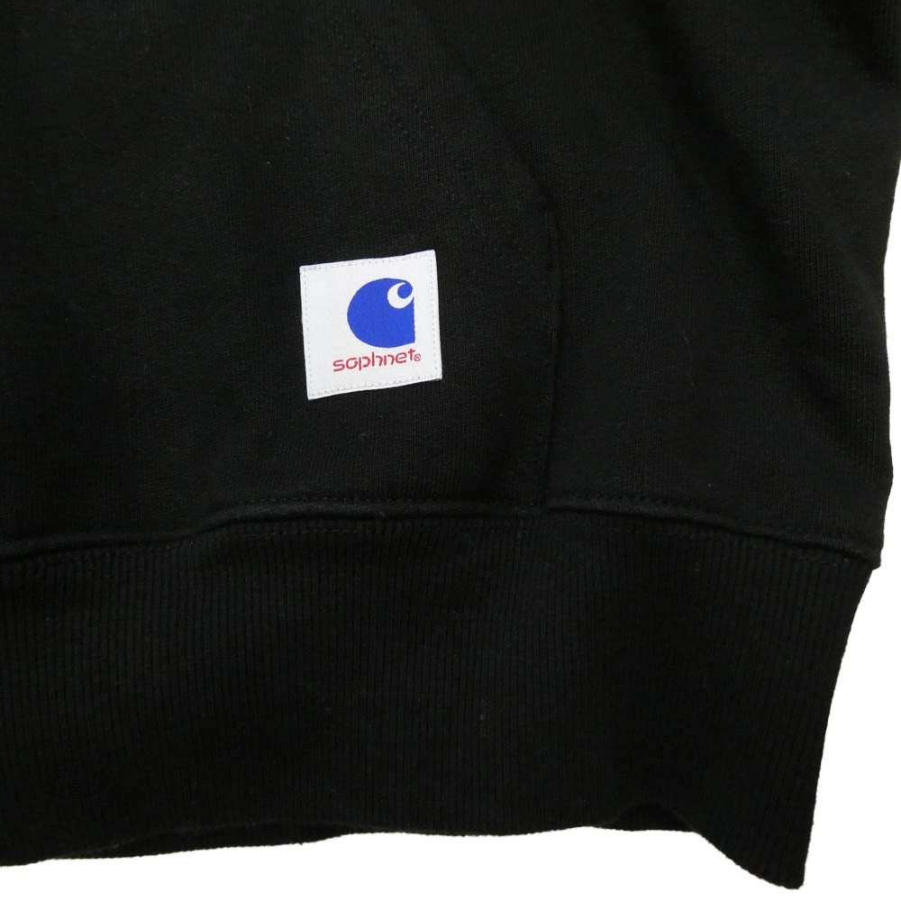 SOPHNET. ソフネット Carhartt カーハート × CARHARTT HOODED SWEAT SHIRT カーハート フーデッド スウェットシャツ プルオーバー パーカー フーディー ブラック系 M【中古】