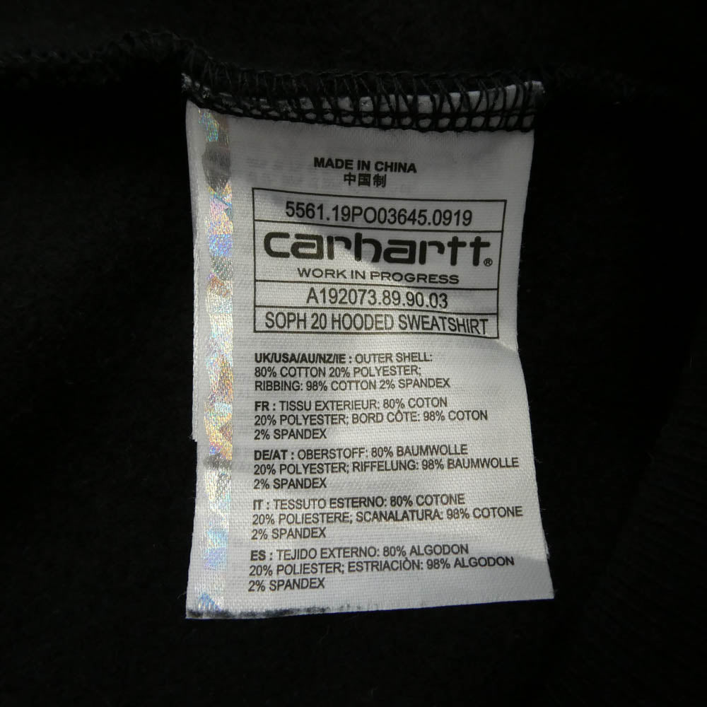 SOPHNET. ソフネット Carhartt カーハート × CARHARTT HOODED SWEAT SHIRT カーハート フーデッド スウェットシャツ プルオーバー パーカー フーディー ブラック系 M【中古】