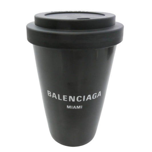 BALENCIAGA バレンシアガ 23AW Miami Coffee Cup マイアミ コーヒーカップ ロゴ タンブラー コップ ブラック系【極上美品】【中古】