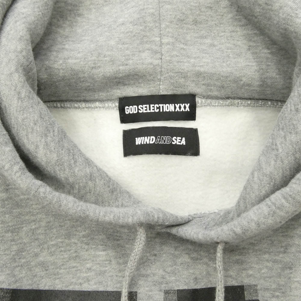 WIND AND SEA ウィンダンシー GOD SELECTION XXX ゴッドセレクション 21AW × GOD SELECTION XXX ゴッド セレクション トリプルエックス デジタルロゴ プルオーバー スウェット パーカー フーディー グレー系 L【中古】