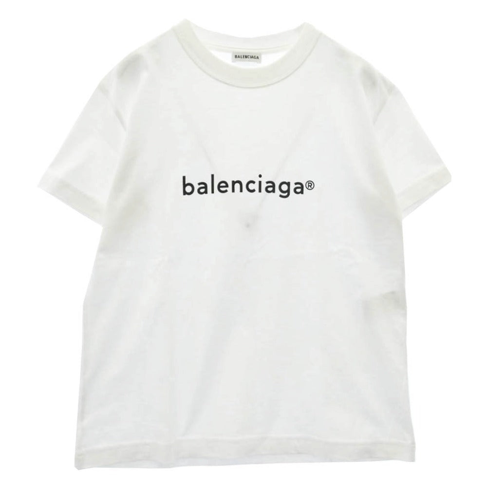 BALENCIAGA バレンシアガ 612964 TIV54 New Copyright ニューコピーライトロゴ スモールフィット 半袖 Tシャツ カットソー ホワイト系 M【中古】