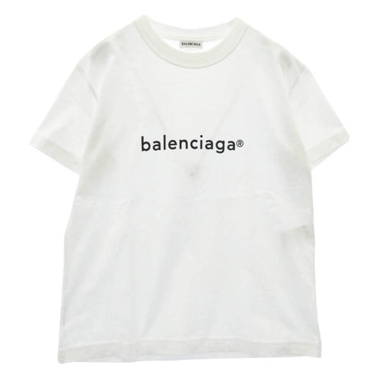 BALENCIAGA バレンシアガ 612964 TIV54 New Copyright ニューコピーライトロゴ スモールフィット 半袖 Tシャツ カットソー ホワイト系 M【中古】