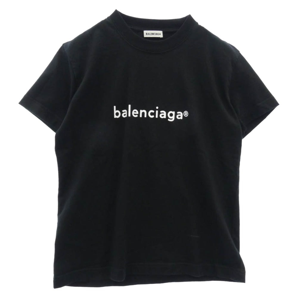BALENCIAGA バレンシアガ 21SS 612964 TIV54 ロゴプリント 半袖 Tシャツ カットソー ブラック系 M【中古】