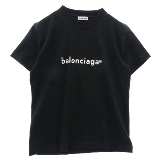 BALENCIAGA バレンシアガ 21SS 612964 TIV54 ロゴプリント 半袖 Tシャツ カットソー ブラック系 M【中古】