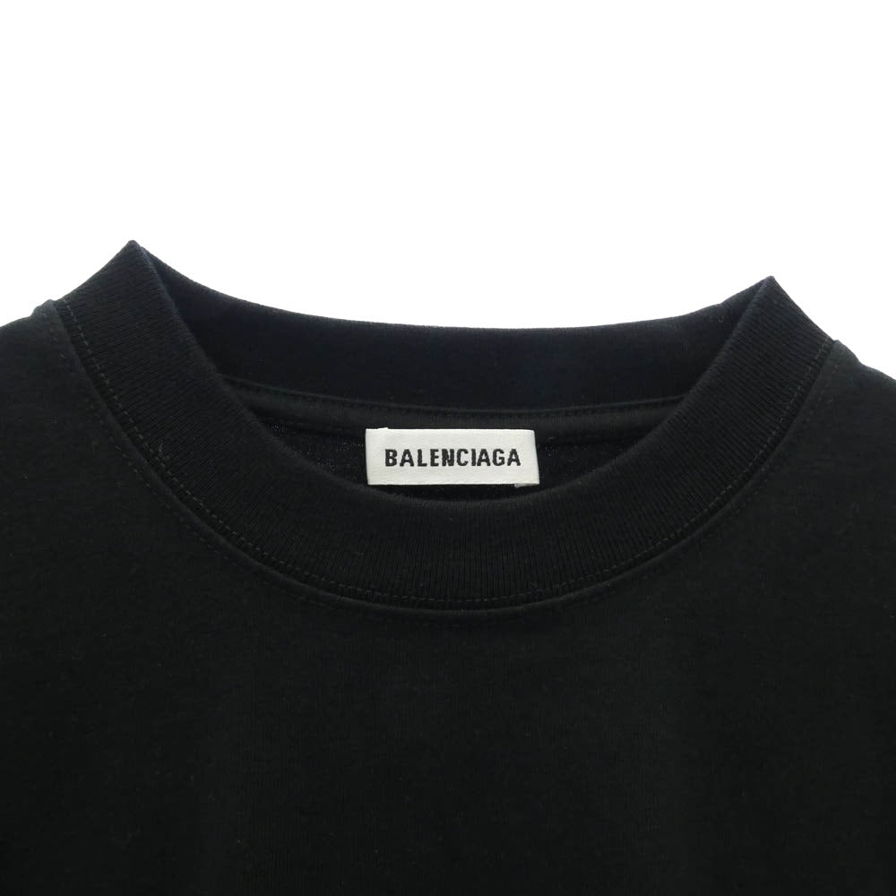 BALENCIAGA バレンシアガ 21SS 612964 TIV54 ロゴプリント 半袖 Tシャツ カットソー ブラック系 M【中古】