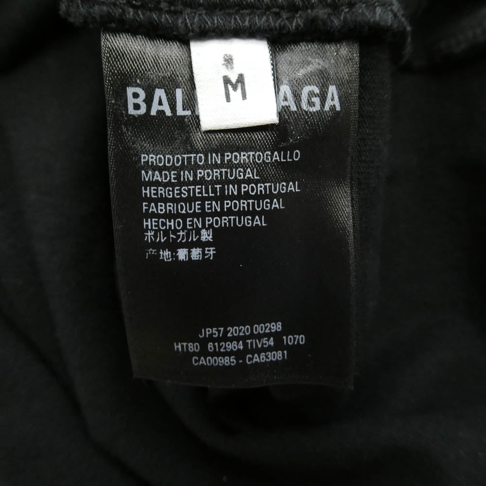 BALENCIAGA バレンシアガ 21SS 612964 TIV54 ロゴプリント 半袖 Tシャツ カットソー ブラック系 M【中古】