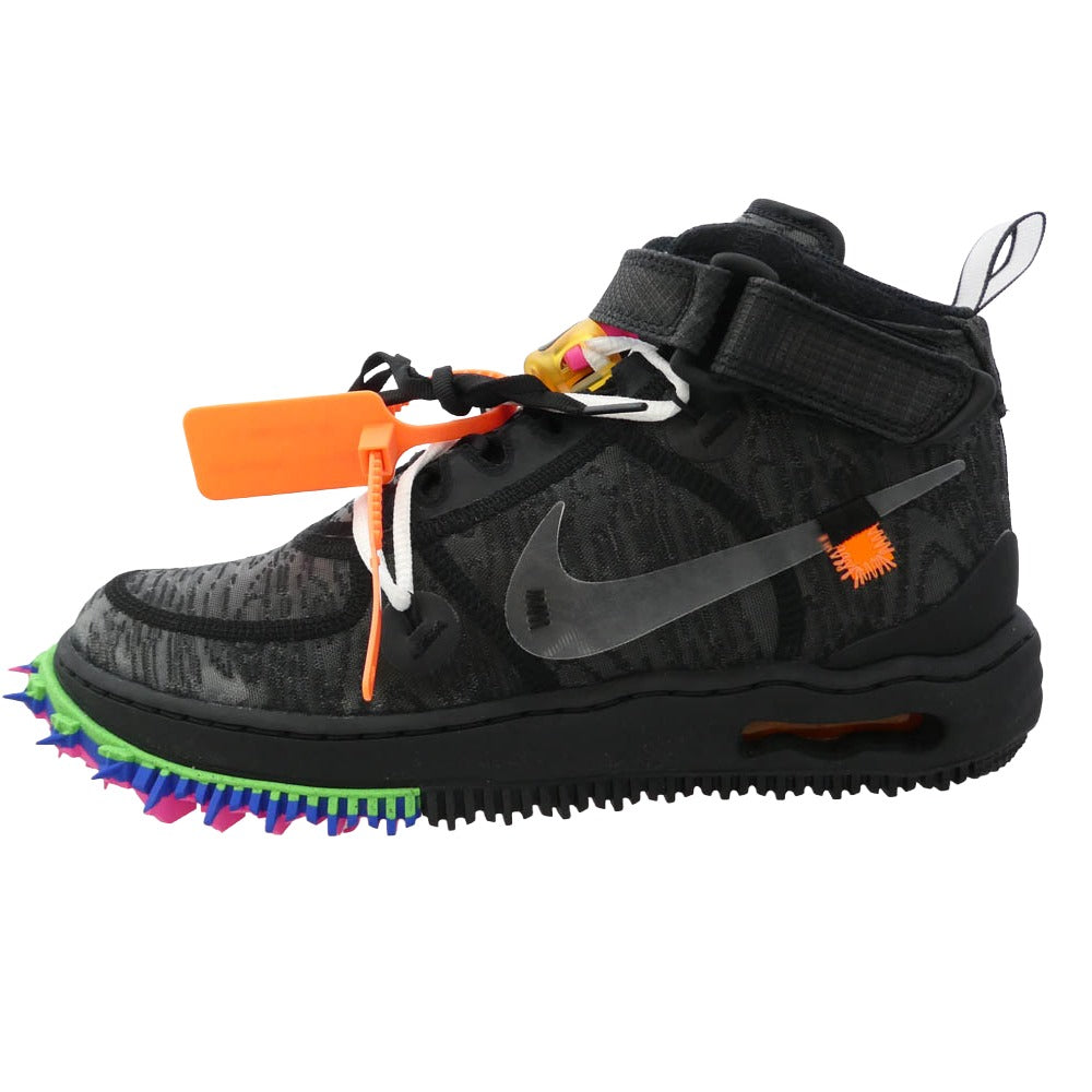 NIKE ナイキ OFF-WHITE オフホワイト DO6290-001 × Off-White オフホワイト Air Force 1 Mid Black エアフォース1 ミッド ハイカットスニーカー ブラック系 26.cm【新古品】【未使用】【中古】