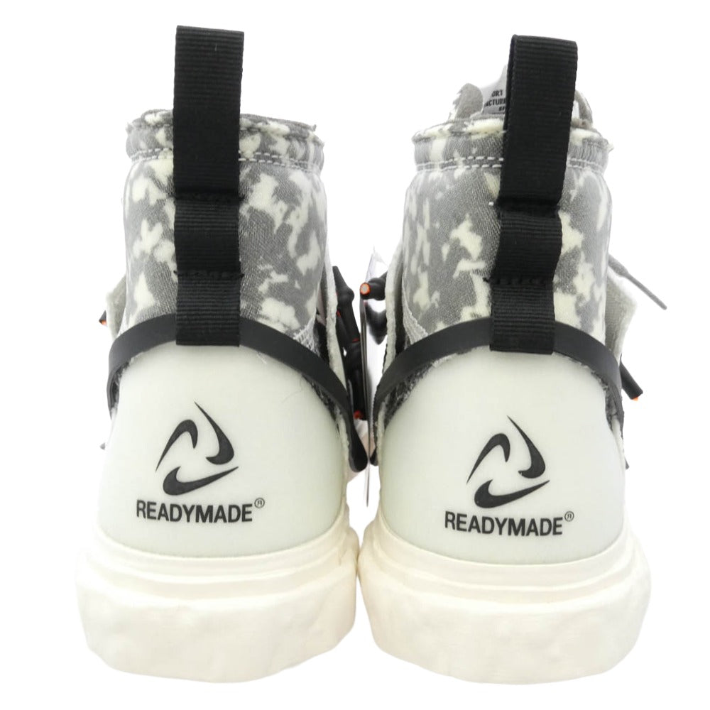 NIKE ナイキ READY MADE レディメイド CZ3589-100 × READYMADE レディメイド BLAZER MID WHITE ブレーザー ミッド ハイカットスニーカー ホワイト系 グレー系 26.5cm【新古品】【未使用】【中古】