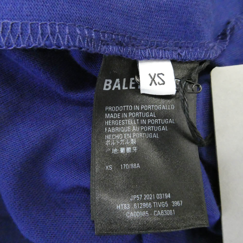 BALENCIAGA バレンシアガ 612966 TIVG5 LOGO MEDIUM FIT T-shirt ロゴプリント ミディアムフィット 半袖 Tシャツ カットソー ブルー系 XS【美品】【中古】