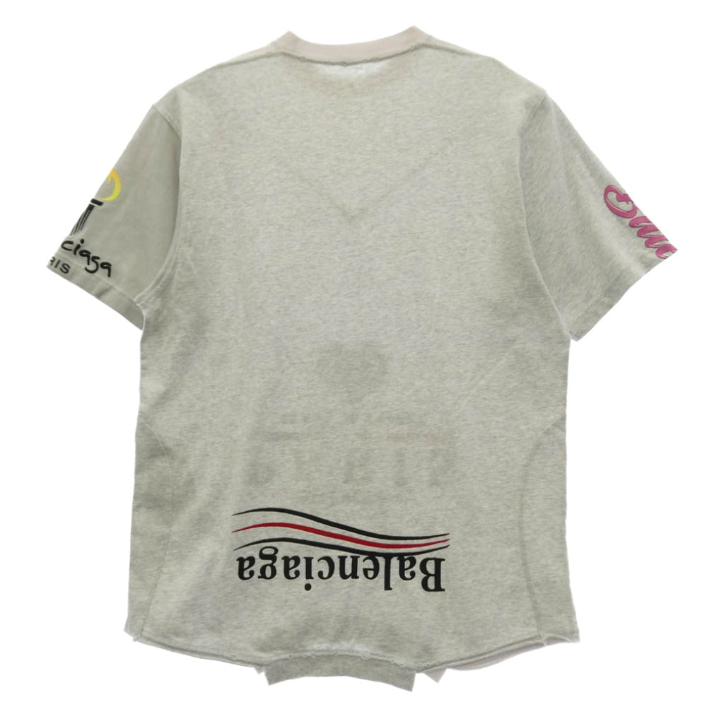 BALENCIAGA バレンシアガ 698811 TMVC9 Upside Down T-Shirt アップサイドダウン 再構築 半袖 Tシャツ カットソー ホワイト系 グレー系 L【中古】