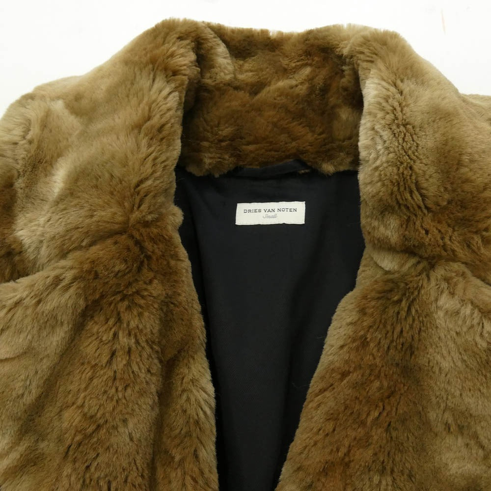 DRIES VAN NOTEN ドリスヴァンノッテン テディベアコート フェイクファー ショート ジャケット ライトブラウン系 サイズ表記なし【中古】