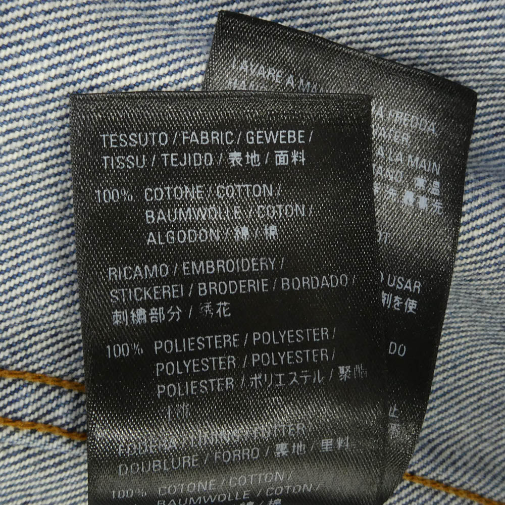 BALENCIAGA バレンシアガ 557388 TBP46 ダメージ加工 バックロゴ デニム ジャケット インディゴブルー系 34【中古】