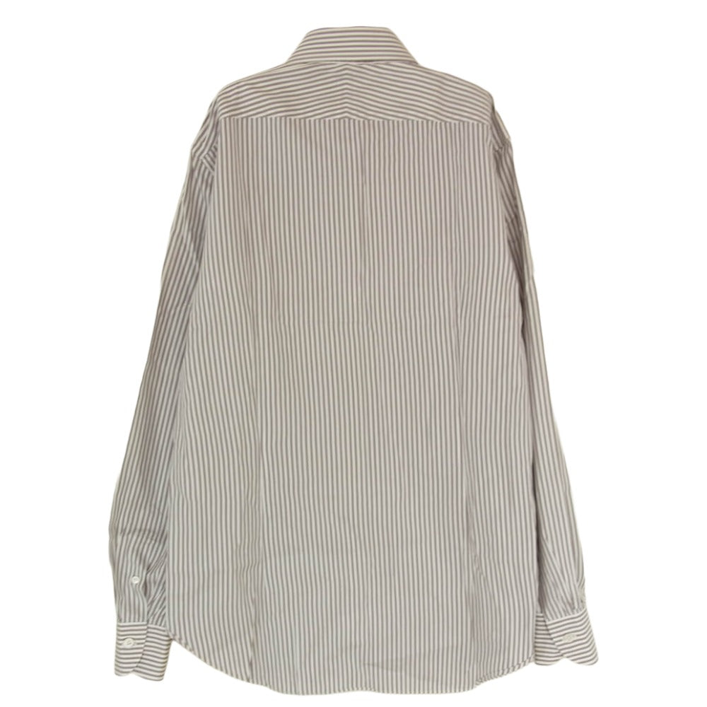 BEAMS ビームス 21-11-0024-563 ビームスF ロンドンストライプ ワイドカラーシャツ ブラウン系 15 1/2【中古】