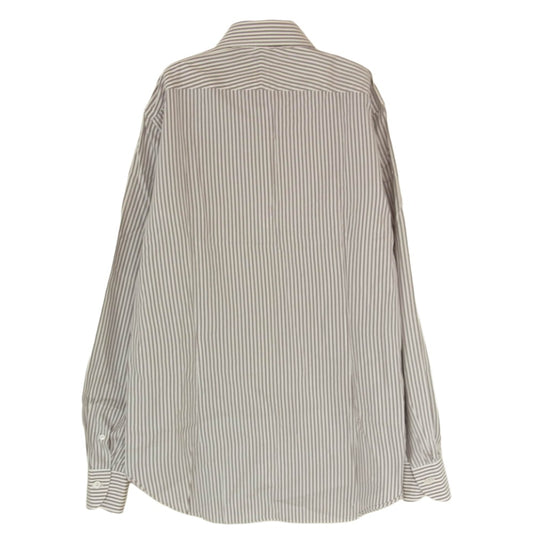 BEAMS ビームス 21-11-0024-563 ビームスF ロンドンストライプ ワイドカラーシャツ ブラウン系 15 1/2【中古】