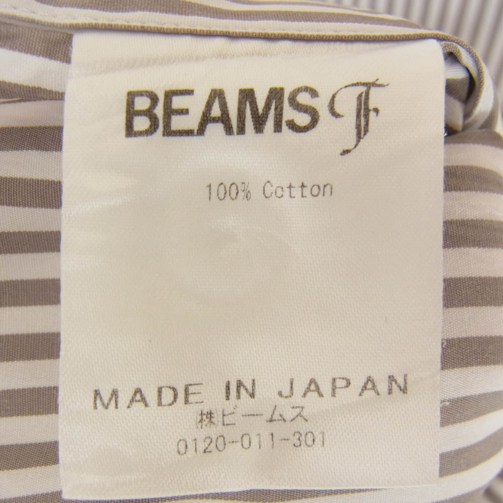 BEAMS ビームス 21-11-0024-563 ビームスF ロンドンストライプ ワイドカラーシャツ ブラウン系 15 1/2【中古】