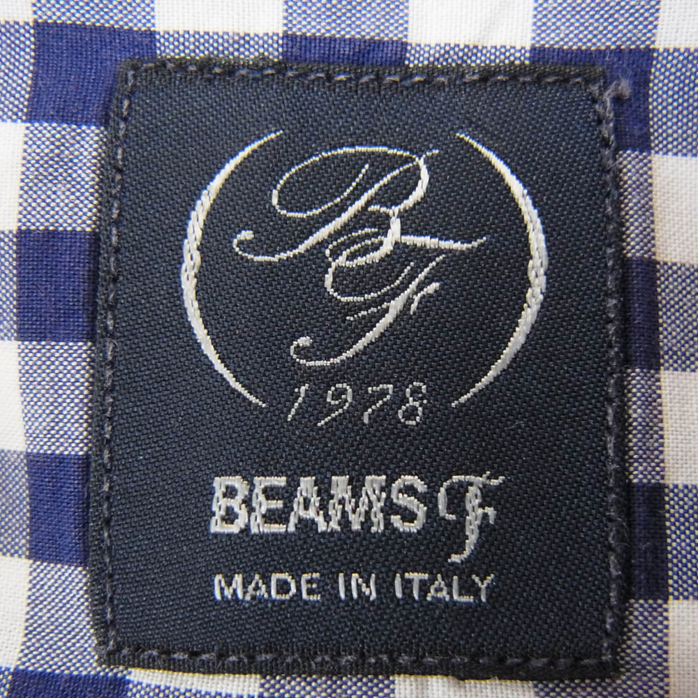 BEAMS ビームス ビームスF ギンガムチェック シャツ ネイビー系 15 1/2【中古】