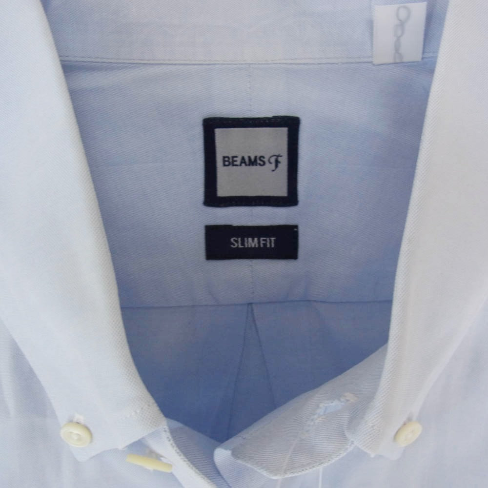 BEAMS ビームス 21-01-0047-563 ビームスF ピンオックスボタンダウン 半袖 シャツ ブルー系 L【中古】