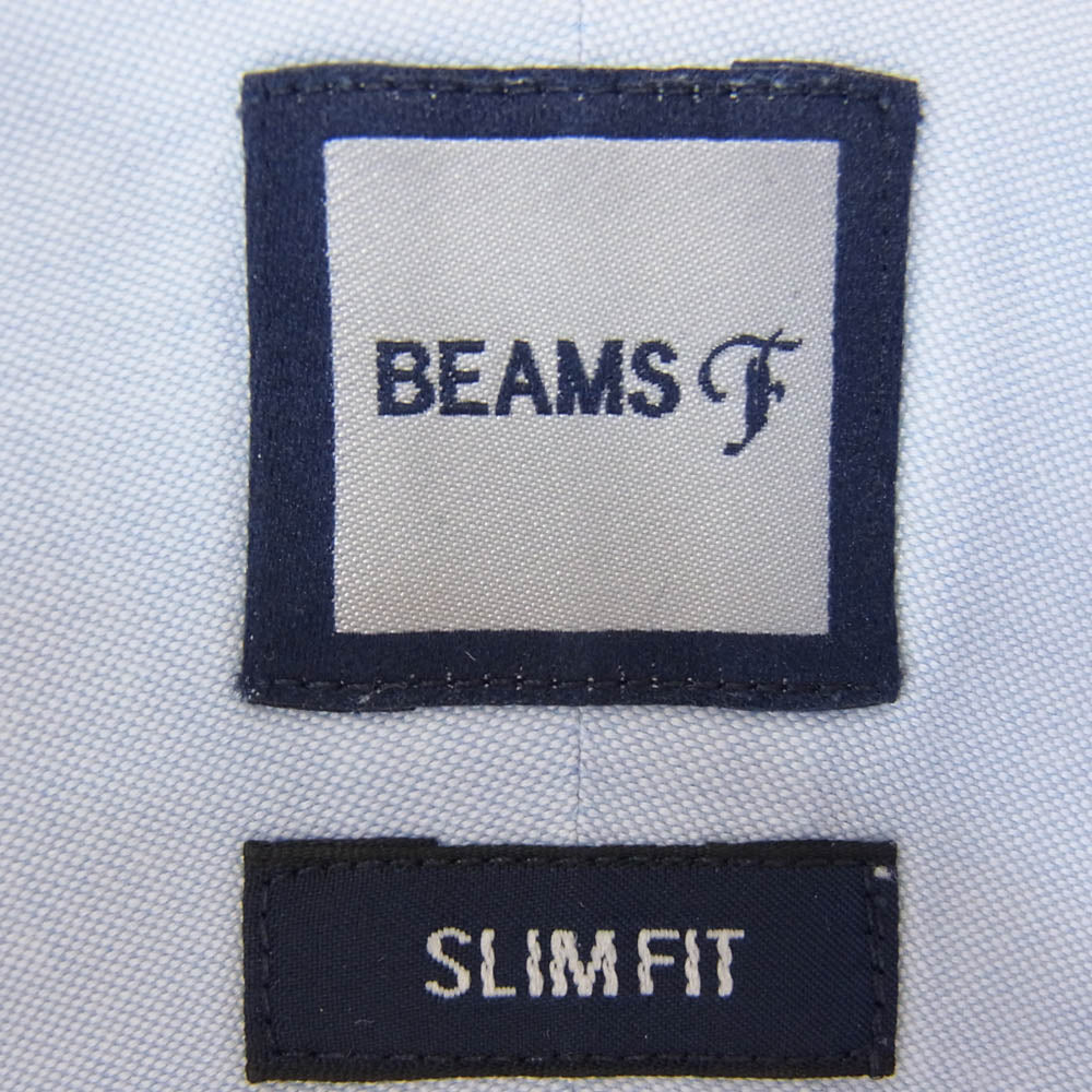 BEAMS ビームス 21-01-0047-563 ビームスF ピンオックスボタンダウン 半袖 シャツ ブルー系 L【中古】
