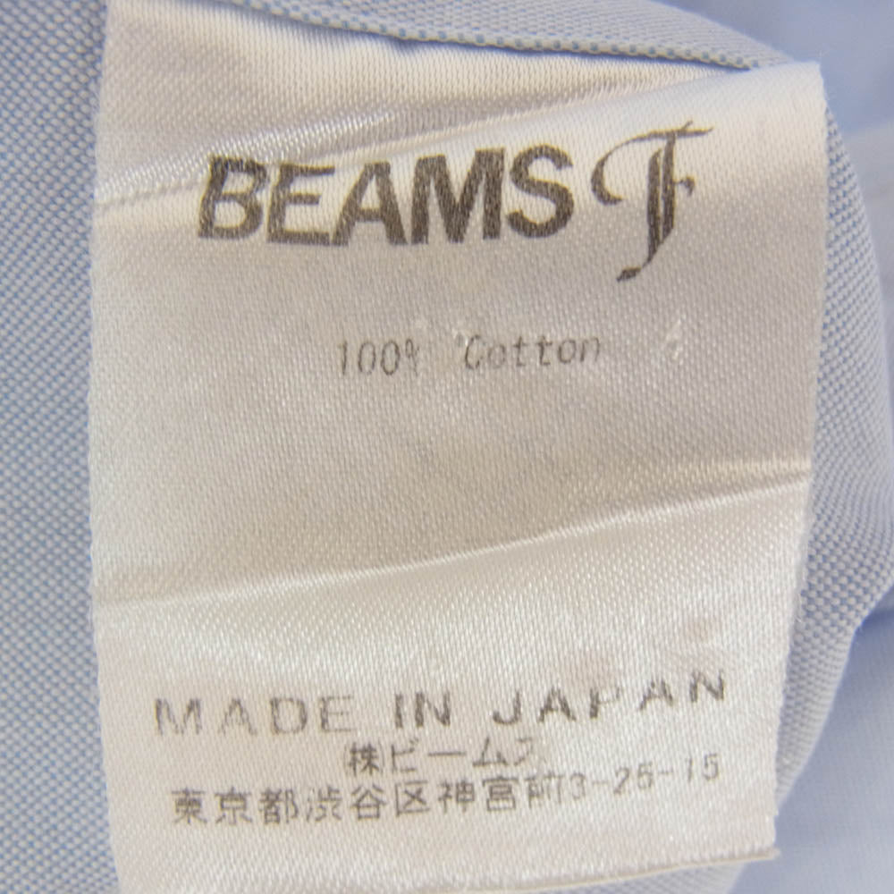 BEAMS ビームス 21-01-0047-563 ビームスF ピンオックスボタンダウン 半袖 シャツ ブルー系 L【中古】