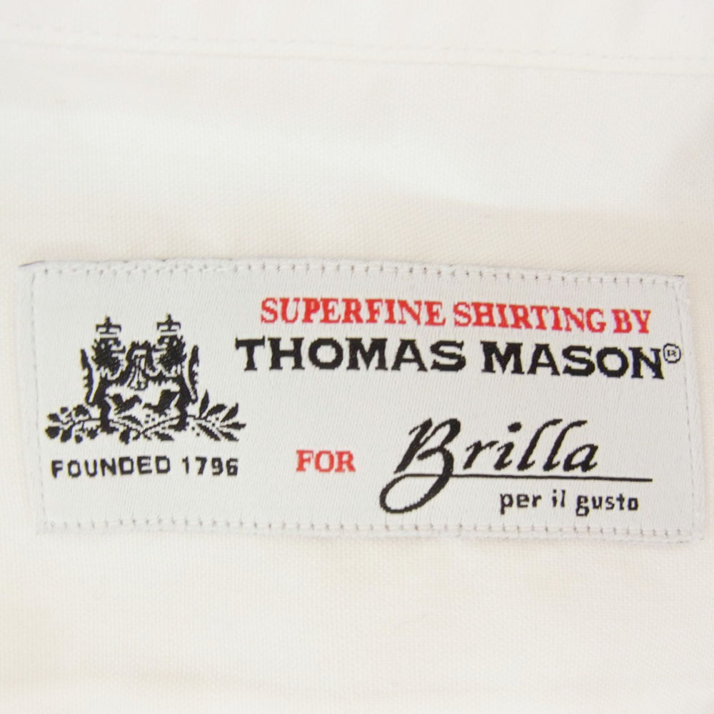 ブリッラペルイルグスト 24-11-1866-306 THOMAS MASON トーマス メイソン ピンポイントオックスフォード タブカラーシャツ ホワイト系 15 1/2【中古】