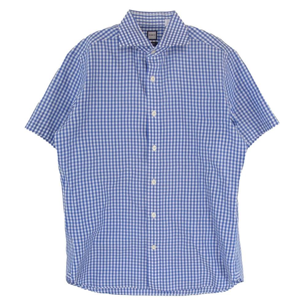 BEAMS ビームス ビームスF ギンガムチェック 半袖 シャツ ブルー系 L【中古】
