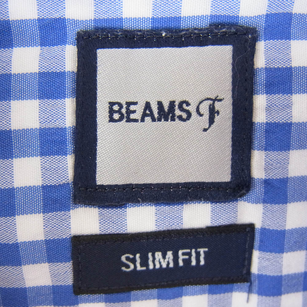 BEAMS ビームス ビームスF ギンガムチェック 半袖 シャツ ブルー系 L【中古】