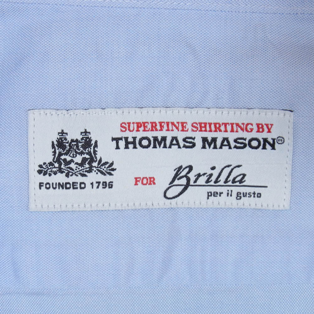 ブリッラペルイルグスト 24-11-1866-306 THOMAS MASON トーマス メイソン ピンポイントオックスフォード タブカラーシャツ ライトブルー系 151/2/39【中古】