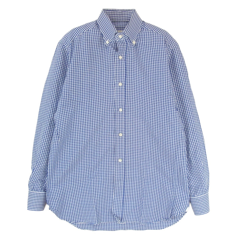エッリコフォルミコラ ギンガムチェック 長袖 シャツ ネイビー系 15 1/2【中古】