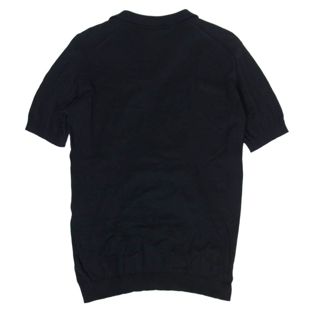 JOHN SMEDLEY ジョンスメドレー 英国製 シーアイランドコットン スキッパー 半袖 ニット ポロシャツ ブラック系 表記無し【中古】