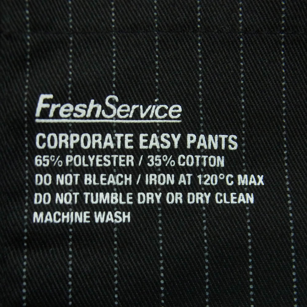 FreshService フレッシュサービス 25AW FSC254-40018B CORPORATE EASY PANTS ストライプ コットン イージー パンツ ブラック系 ホワイト系 L【中古】