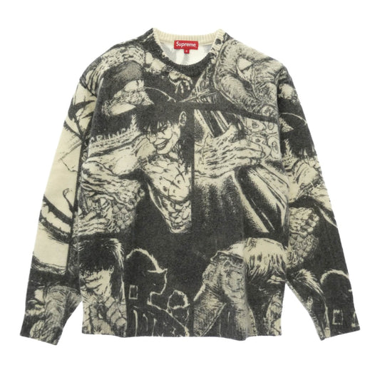 Supreme シュプリーム 21AW The Crow Sweater ザ クロウ セーター 総柄 ニット グレー系 S【美品】【中古】