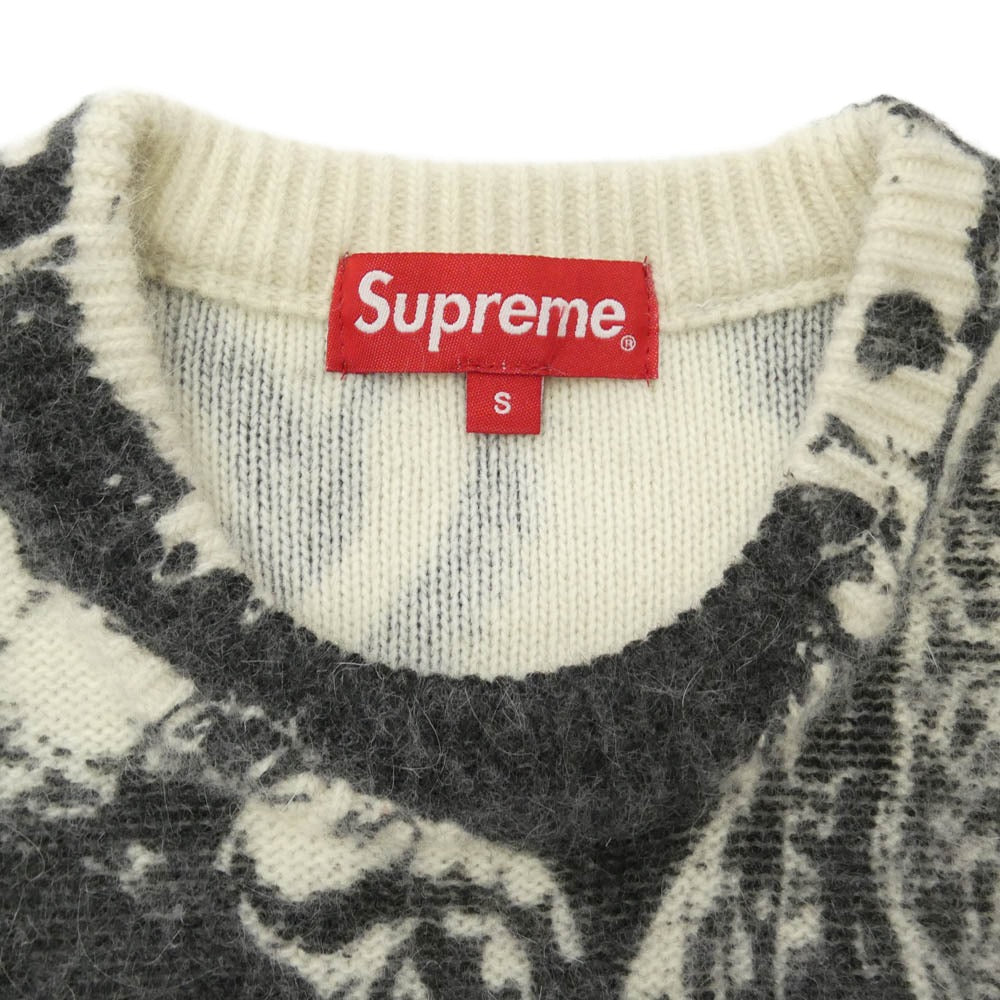 Supreme シュプリーム 21AW The Crow Sweater ザ クロウ セーター 総柄 ニット グレー系 S【美品】【中古】