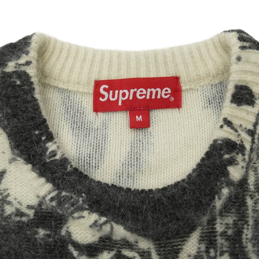Supreme シュプリーム 21AW The Crow Sweater ザ クロウ セーター 総柄 ニット グレー系 Mサイズ【美品】【中古】 Supreme シュプリーム 21AW The Crow Sweater ザ クロウ セーター 総柄