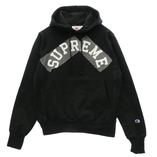 Supreme シュプリーム 25SS × Champion チャンピオン Hooded Sweatshirt フーデッド スウェットシャツ フーディー パーカー ブラック系 JPN M【新古品】【未使用】【中古】