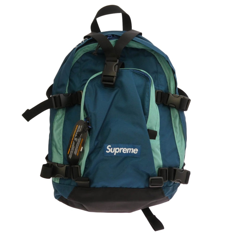 Supreme シュプリーム 19AW Backpack バックパック リュック バッグ ダークティール ブルー系 グリーン系【極上美品】【中古】