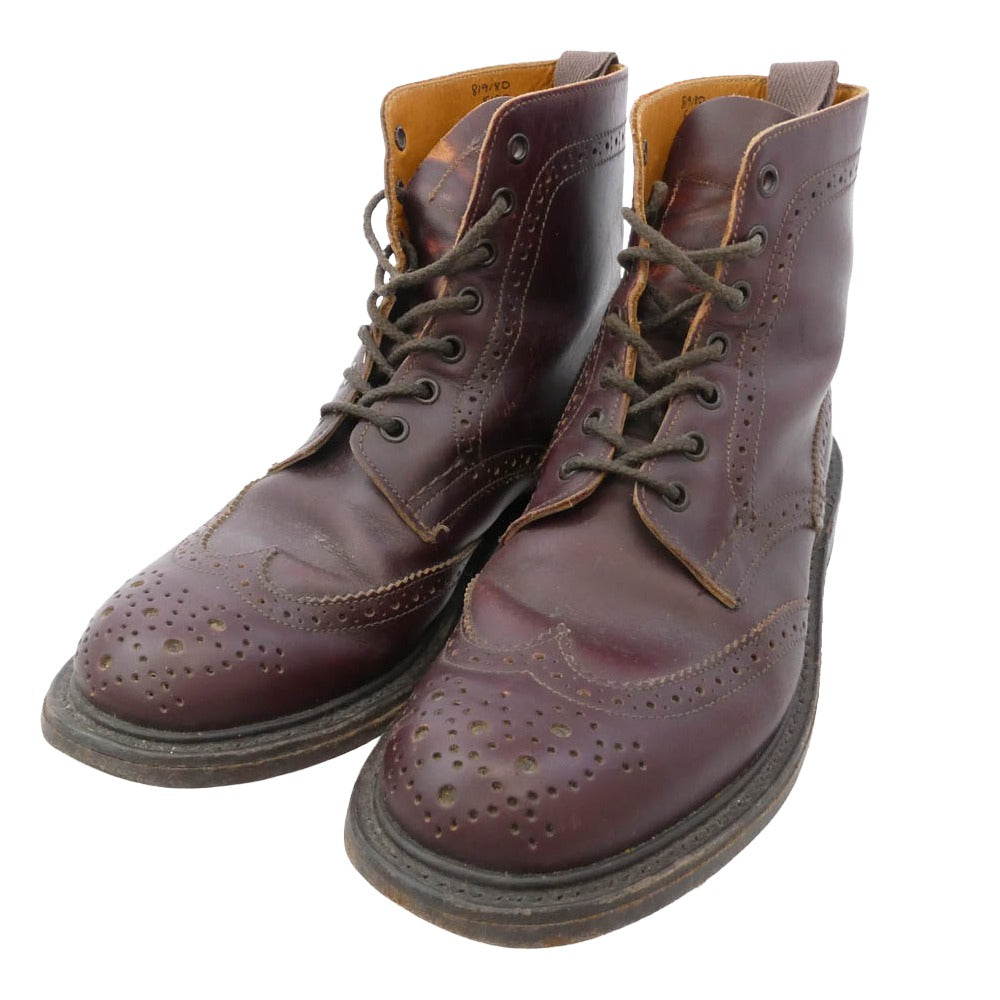 Tricker's トリッカーズ 5180 ウィングチップ カントリー ブーツ ブラウン系 UK5【中古】